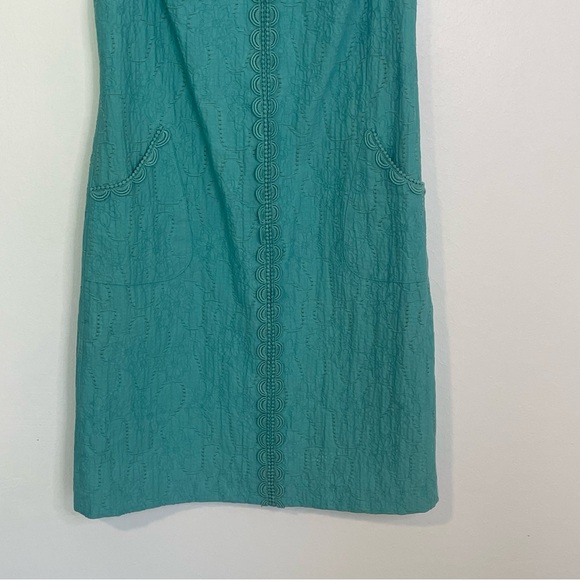 Sharon Young Springtime Sleeveless Turquoise Green Midi Dress Size 4 - Picture 3 of 9